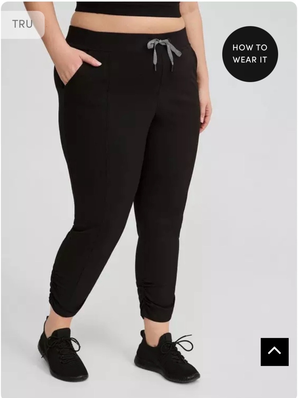 Torrid TRU Black Drawstring Plus-Size Jogger Pants NWT Size 3 - Picture 2 of 7
